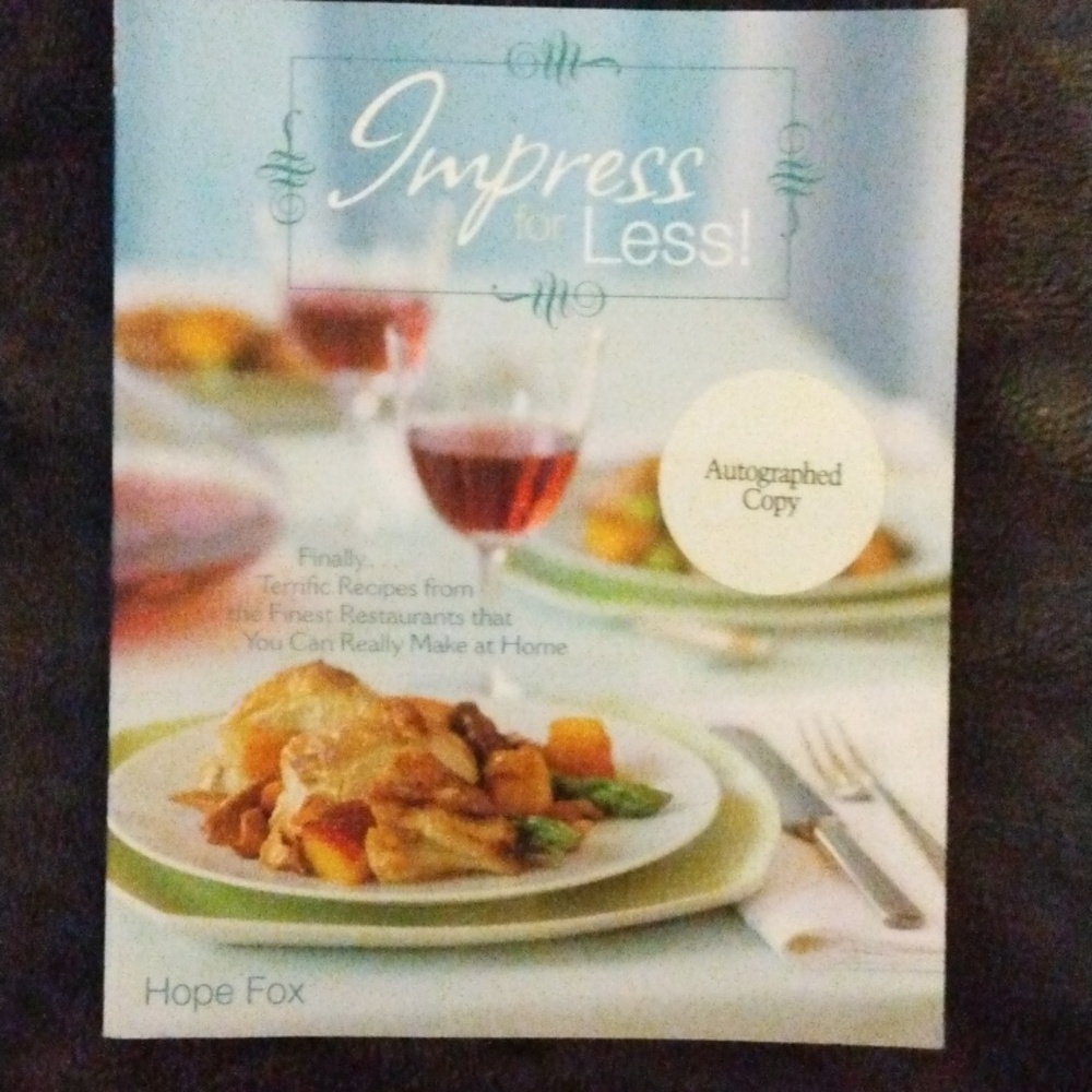 Impress for Less! by QVC personality Hope Fox "autographed" cookbook